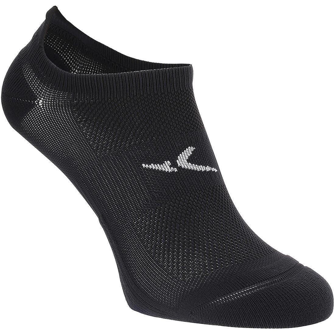 DOMYOS - Unisex Invisible Fitness Cardio Training Socks Twin-Pack, Black