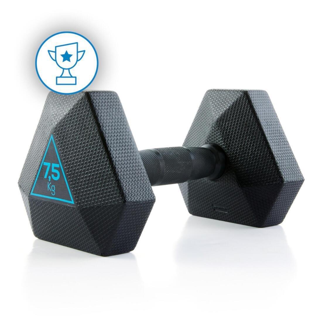 Hex Dumbbell 7.5 kg, Black, No Color, large image number 0