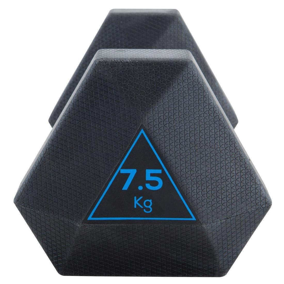 Hex Dumbbell 7.5 kg, Black, No Color, large image number 5