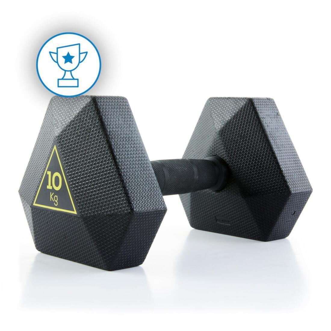 CORENGTH - Hex Dumbbell 10kg, Black