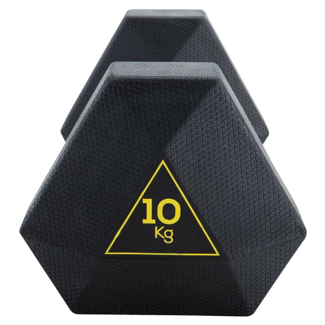 CORENGTH - Hex Dumbbell 10kg, Black