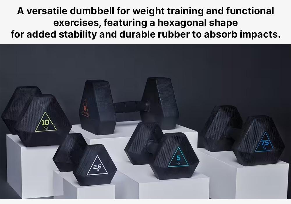 Hex Dumbbell 10kg, Black, No Color, large image number 18
