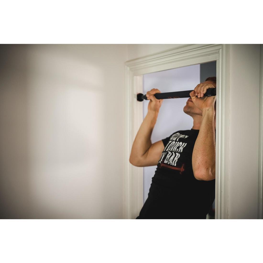 Strength Training Pull-Up Bar (70-95Cm), No Color, large image number 3