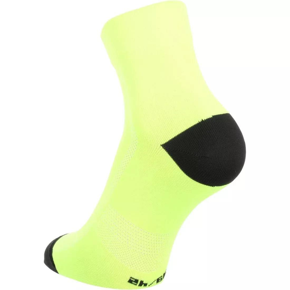 Summer Road Cycling Socks 500, Fluo Lime Yellow, , large image number 1