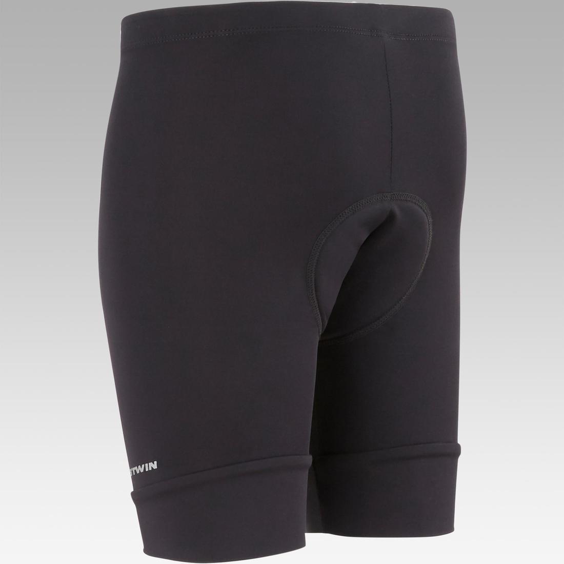 BTWIN - 100 Kids' Cycling Shorts, Black