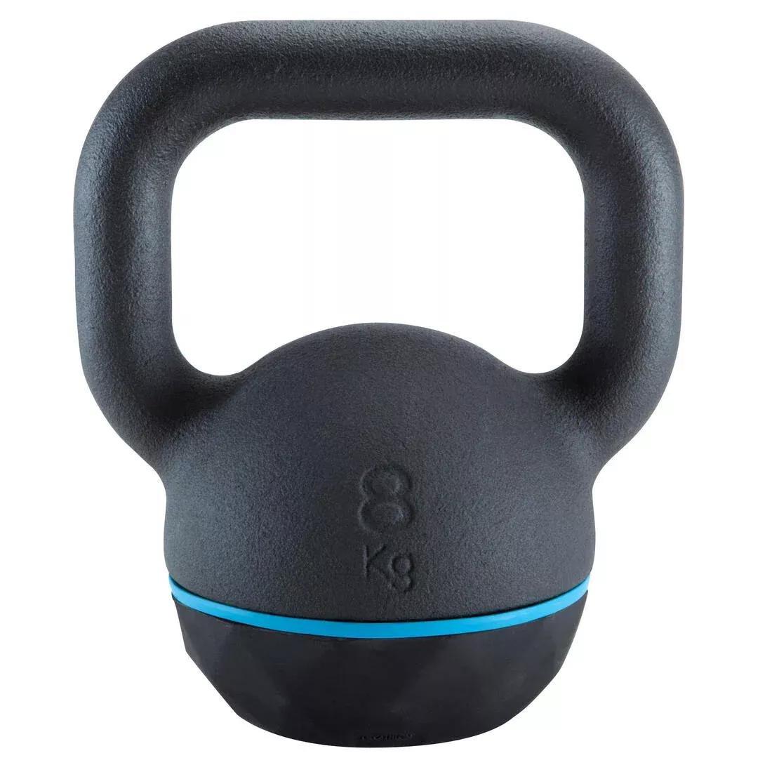 BLACK Cast Iron Kettlebell with Rubber Base 8 kg, No Color, large image number 0