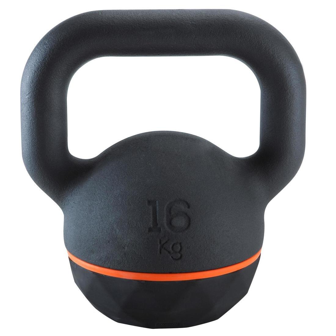 Cast Iron Kettlebell With Rubber Base - 16 Kg, No Color, medium