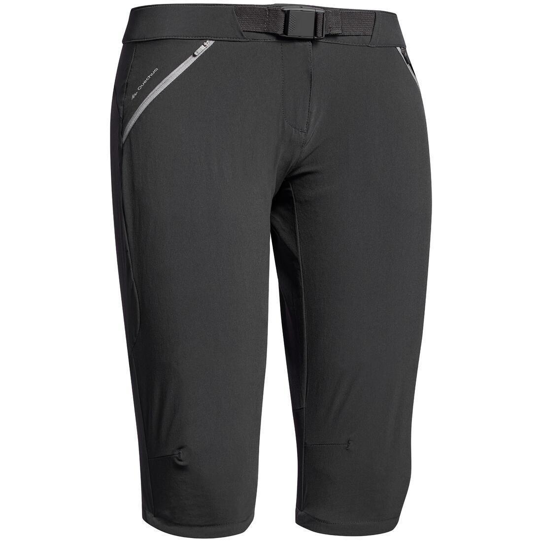 Women's Cropped Walking Trousers, Black, No Color, medium