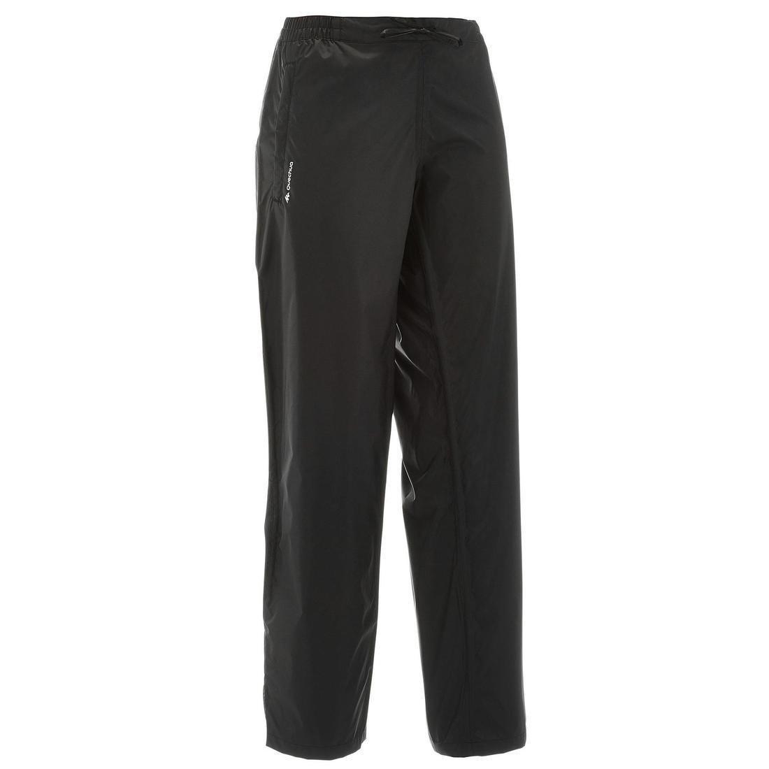 Women Waterproof Nature Hiking Overtrousers, Black, , large image number 0