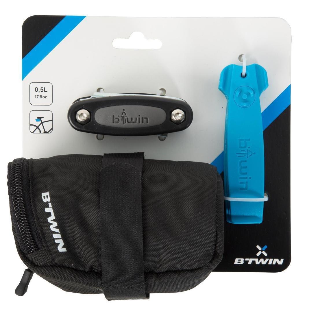 100 Bike Repair Kit and Saddle Bag, Black, No Color, large image number 0