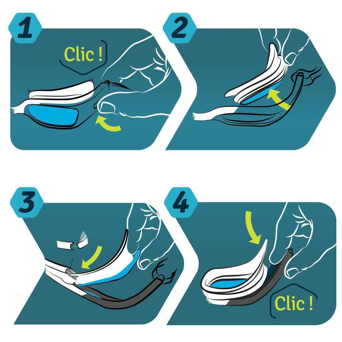 Lens For Corrective Swimming Goggles Selfit Smoked, Magnolia, No Color, large image number 3