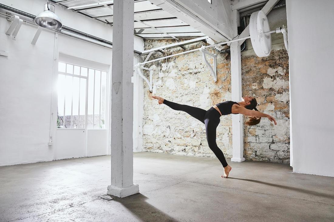 Women High-Waist Modern Dance Leggings, Black, 5401_000, large image number 8