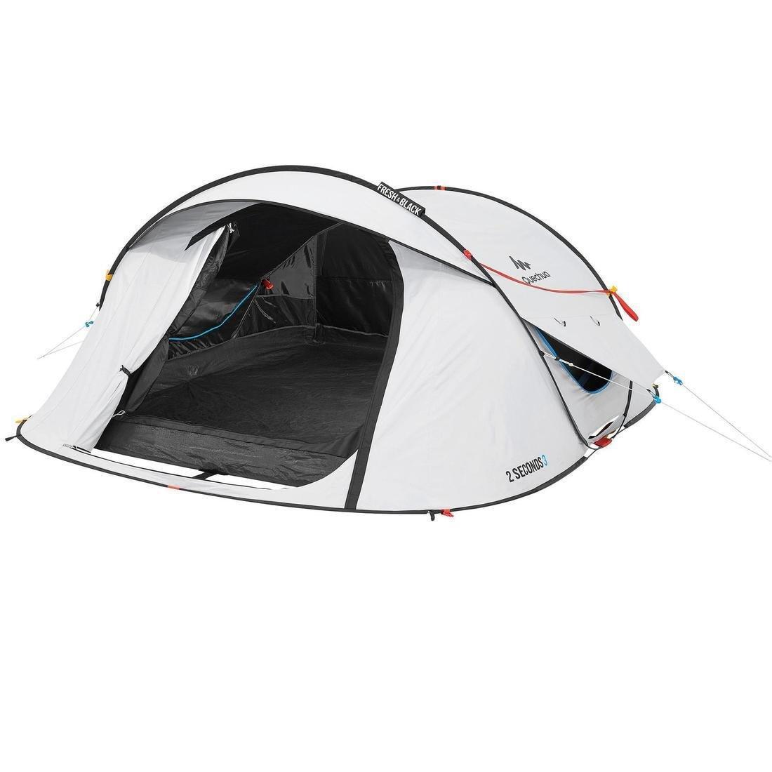 3 Person Camping Tent, 2 Seconds, Fresh and Black-White, No Color, large image number 0