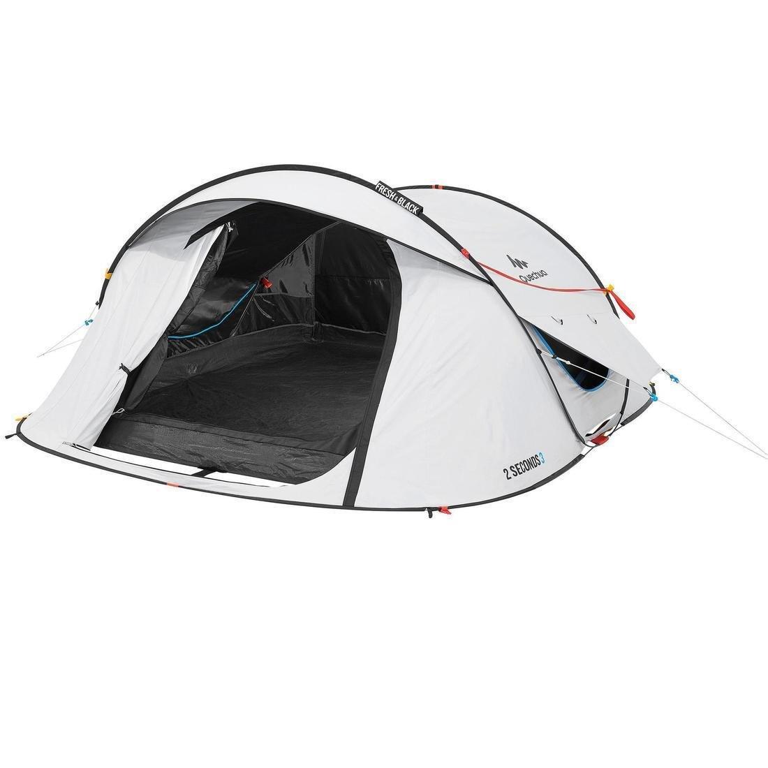 QUECHUA - Camping Tent, Fresh 2 Seconds, Black-White