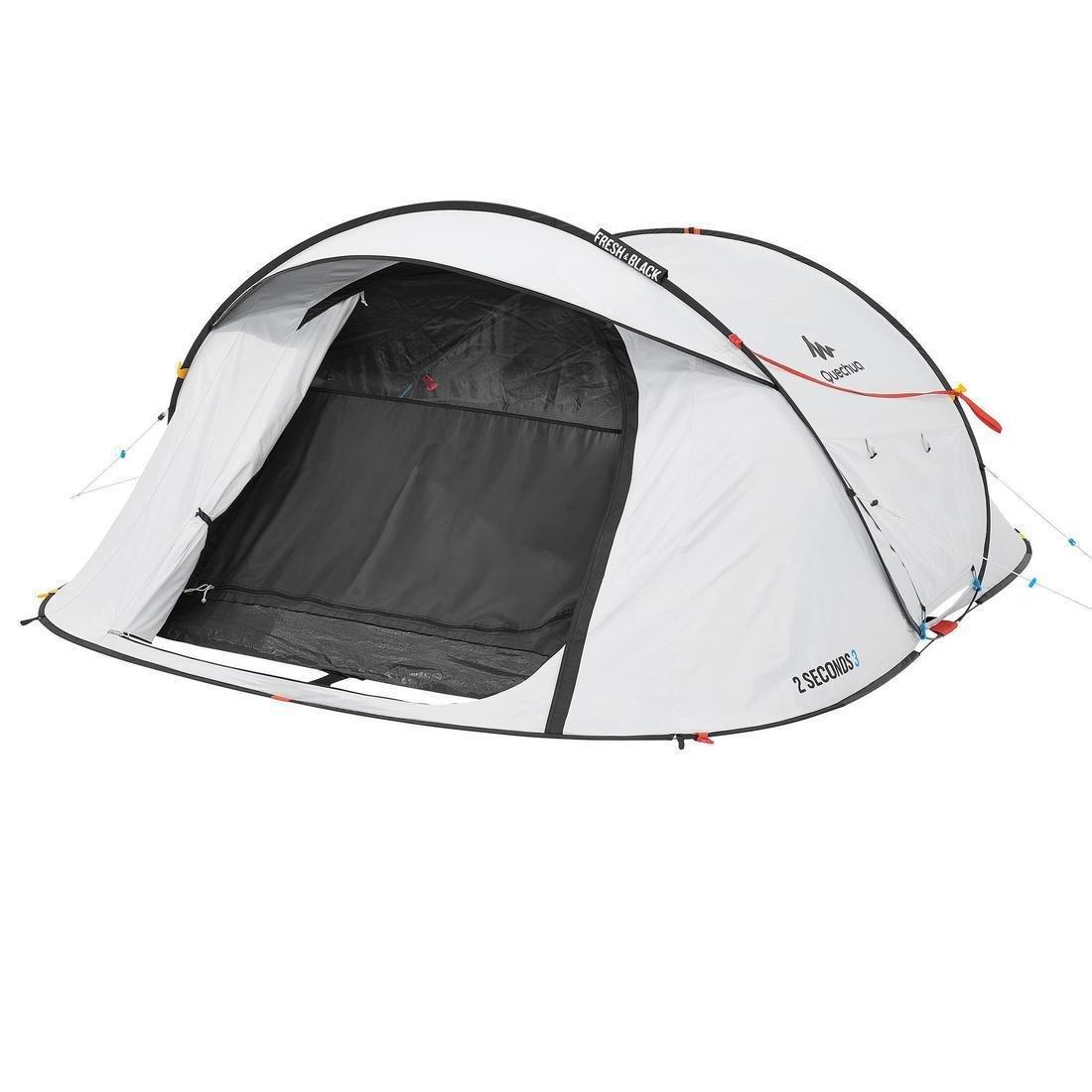 QUECHUA - Camping Tent, Fresh 2 Seconds, Black-White