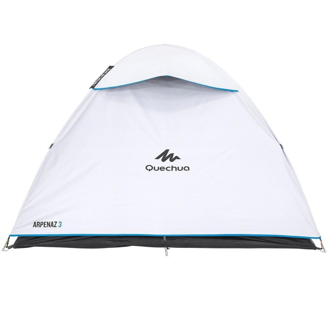 3 Person Camping Tent Arpenaz, Fresh and Black, , large image number 3