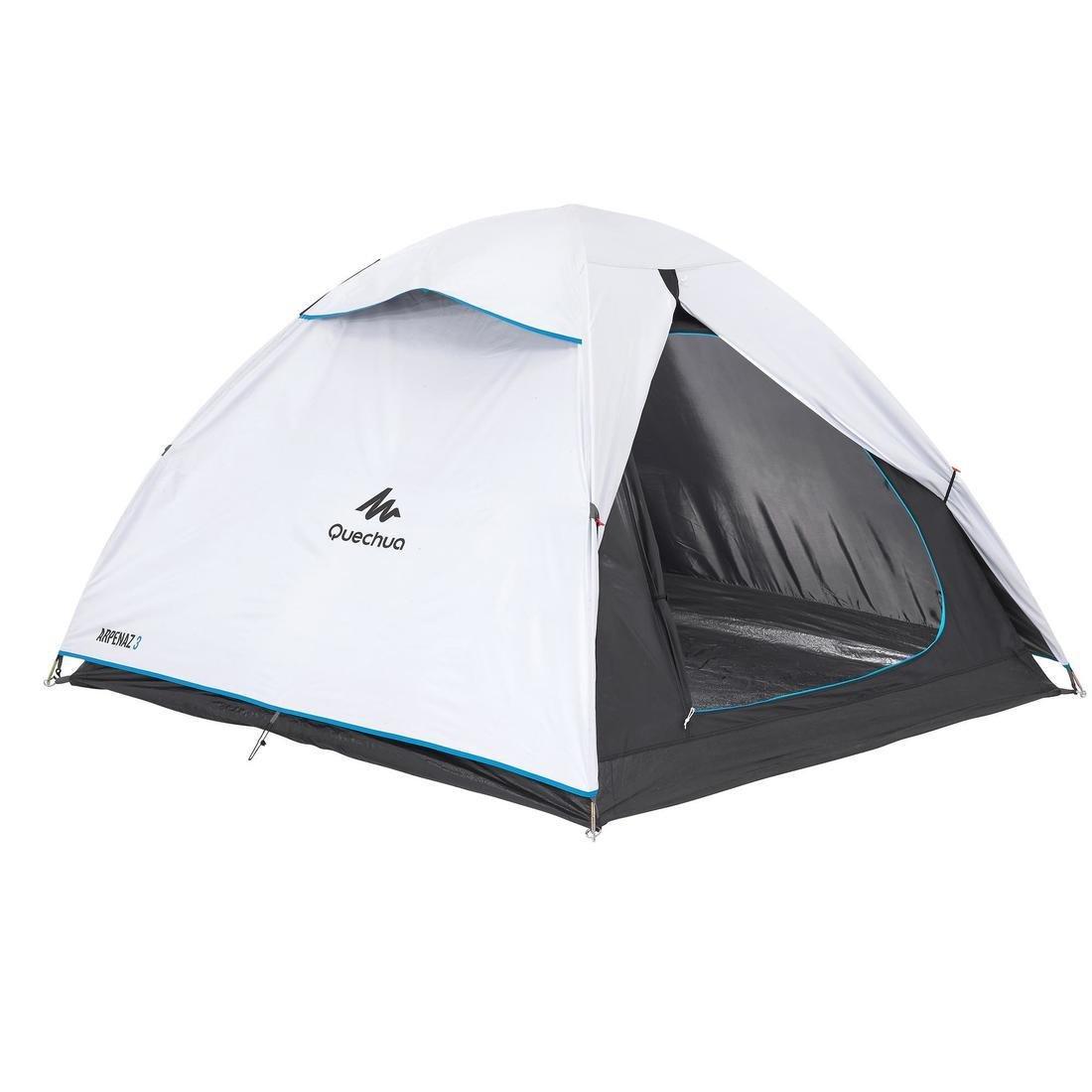 3 Person Camping Tent Arpenaz, Fresh and Black, , large image number 5