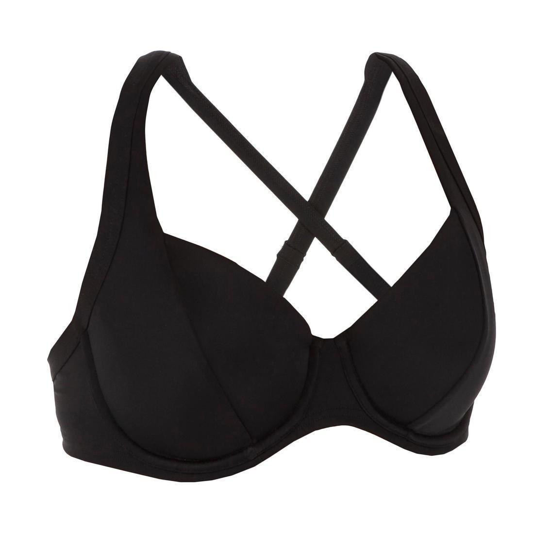 Eden Women's Underwired Minimiser Swimsuit Top, Black, , large image number 1
