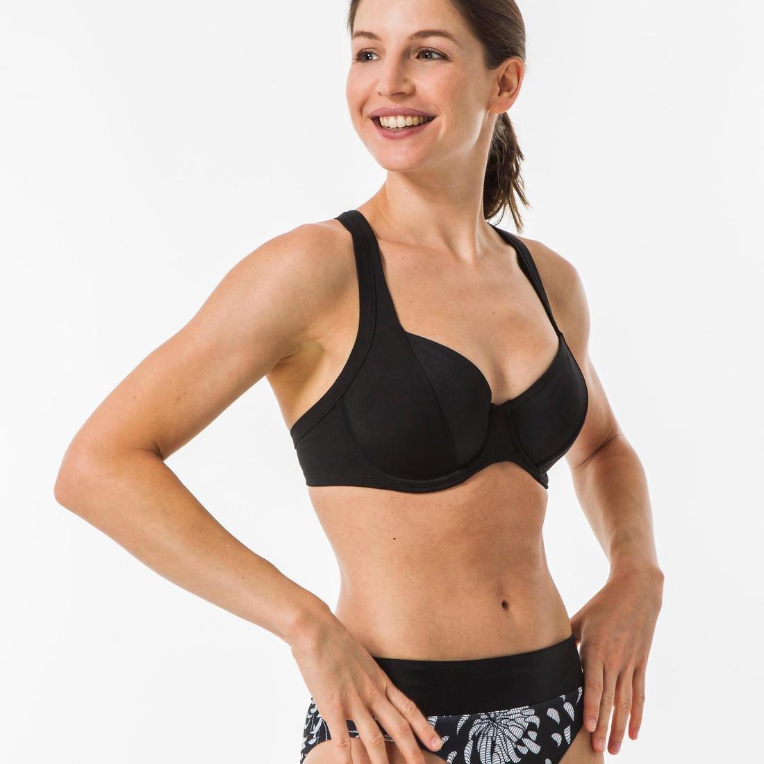 Eden Women's Underwired Minimiser Swimsuit Top, Black, , large image number 7