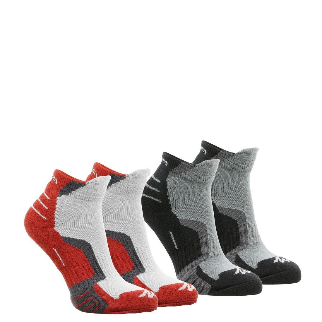 Kids Mid-Length Walking Socks 2 Pairs, Pink, No Color, large image number 1