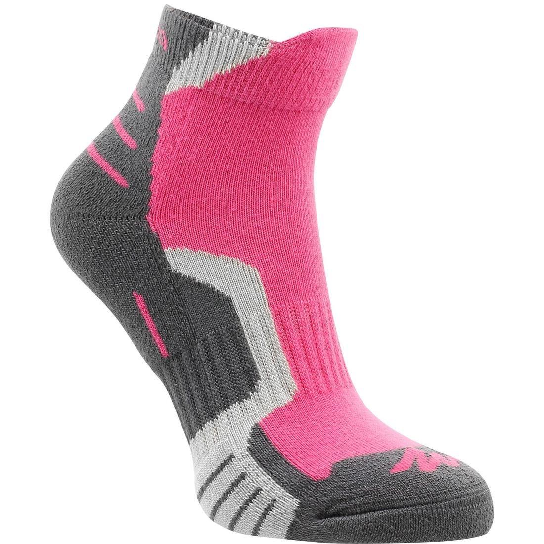 Kids Mid-Length Walking Socks 2 Pairs, Pink, No Color, large image number 7