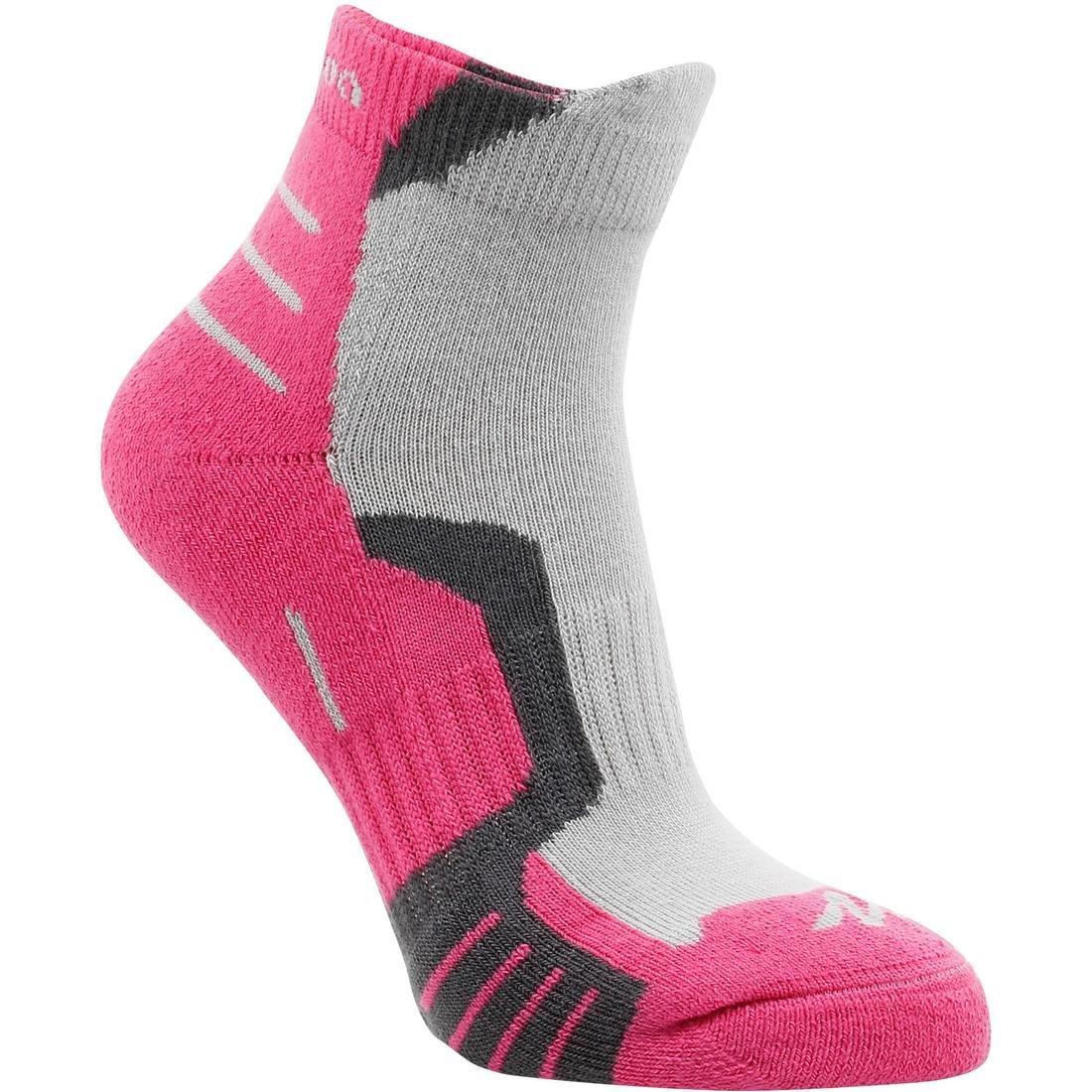Kids Mid-Length Walking Socks 2 Pairs, Pink, No Color, large image number 8