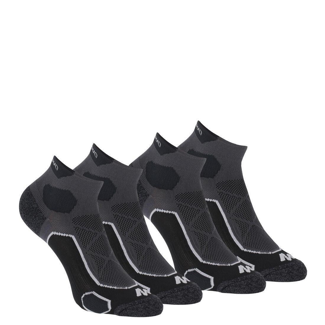 Mid-Length Mountain Hiking Socks. Forclaz 500 2 Pairs, Carbon Grey, , large image number 0