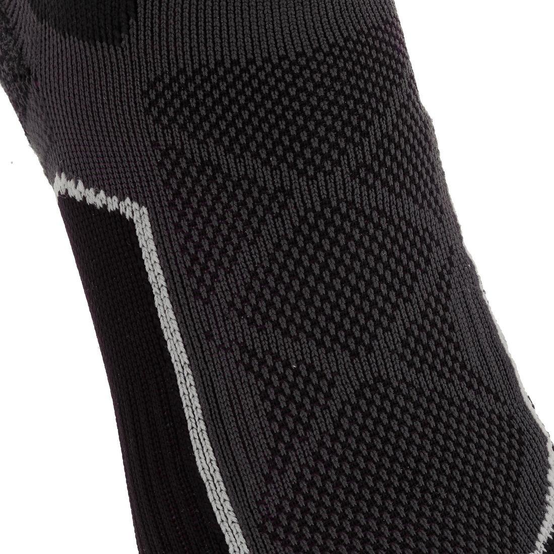 Mid-Length Mountain Hiking Socks. Forclaz 500 2 Pairs, Carbon Grey, , large image number 4