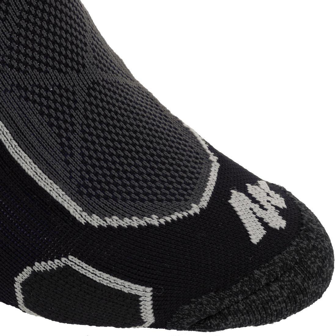 Mid-Length Mountain Hiking Socks. Forclaz 500 2 Pairs, Carbon Grey, , large image number 5