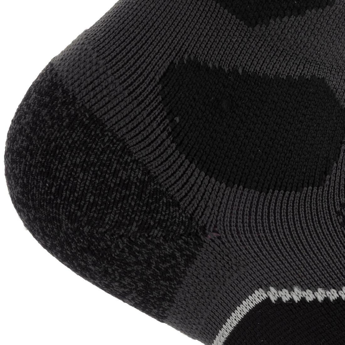 Mid-Length Mountain Hiking Socks. Forclaz 500 2 Pairs, Carbon Grey, , large image number 6
