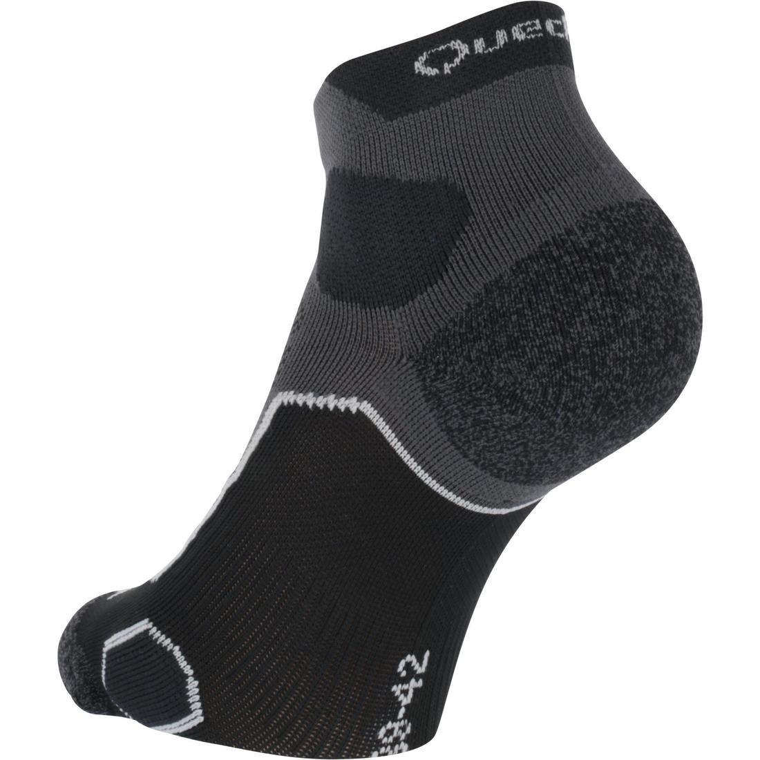Mid-Length Mountain Hiking Socks. Forclaz 500 2 Pairs, Carbon Grey, , large image number 7