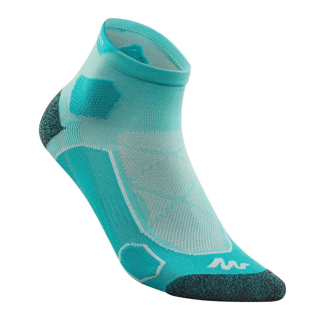 Mid-Length Mountain Hiking Socks. Forclaz 500 2 Pairs, Carbon Grey, , large image number 8