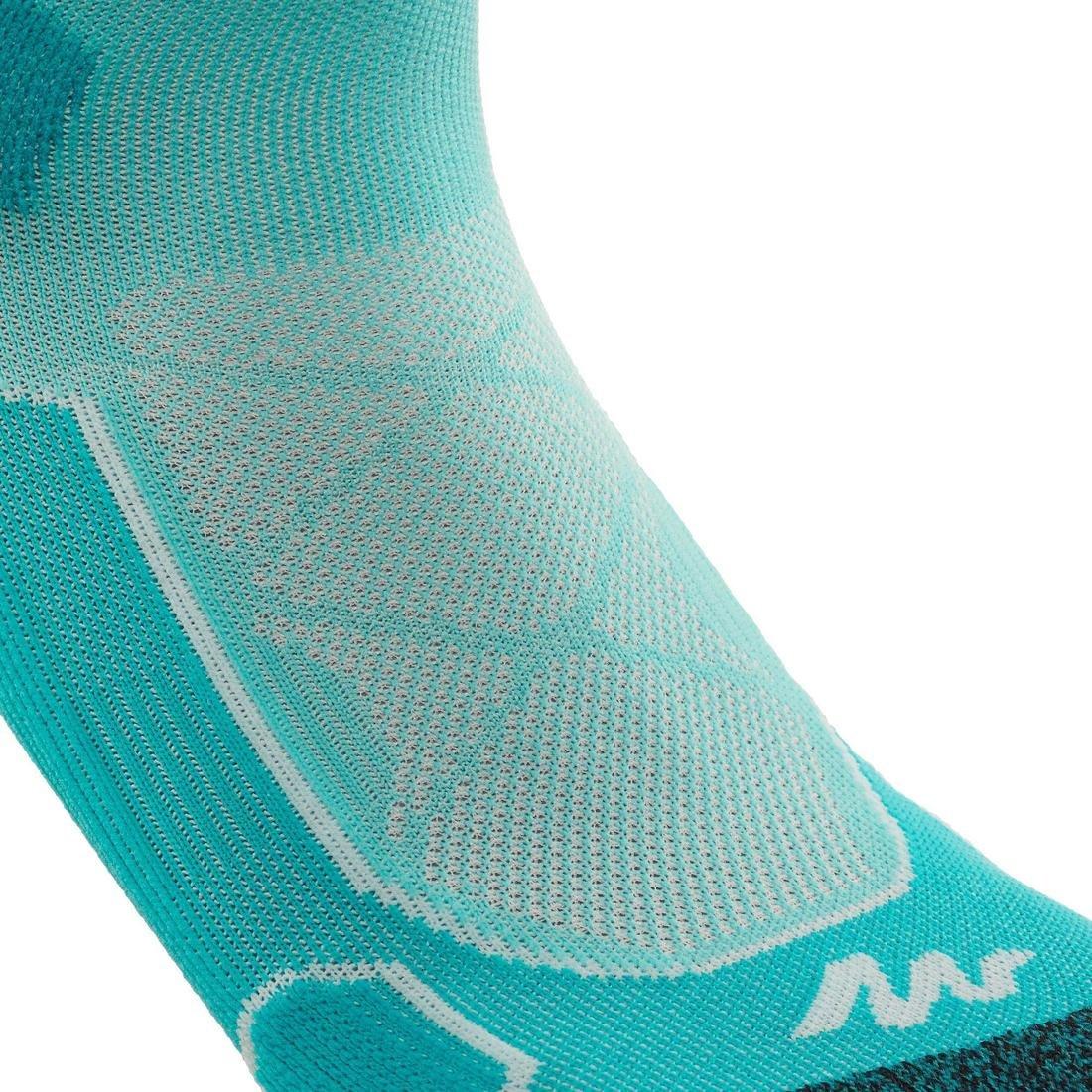 Mid-Length Mountain Hiking Socks. Forclaz 500 2 Pairs, Carbon Grey, , large image number 10