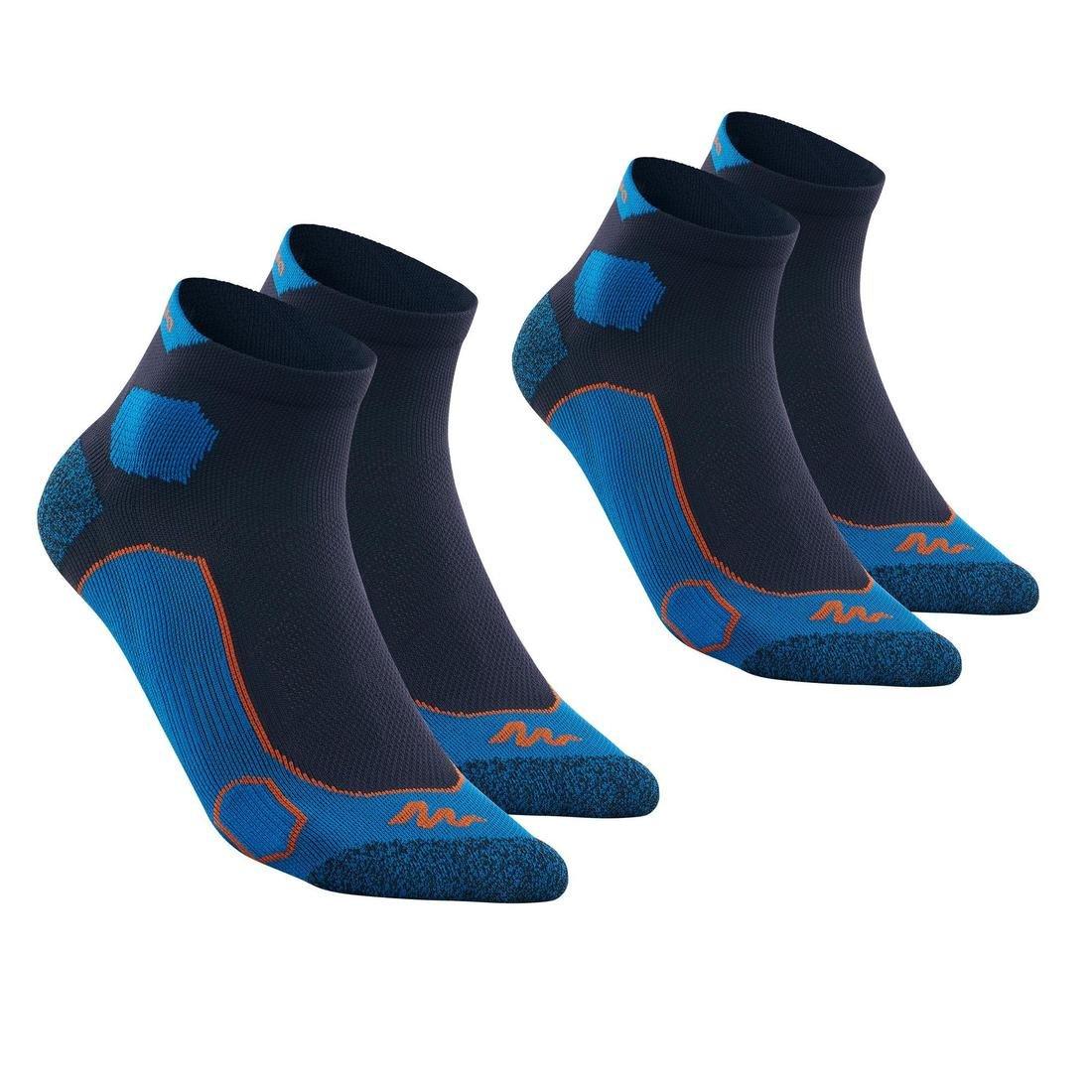 Mid-Length Mountain Hiking Socks. Forclaz 500 2 Pairs, Carbon Grey, , large image number 12
