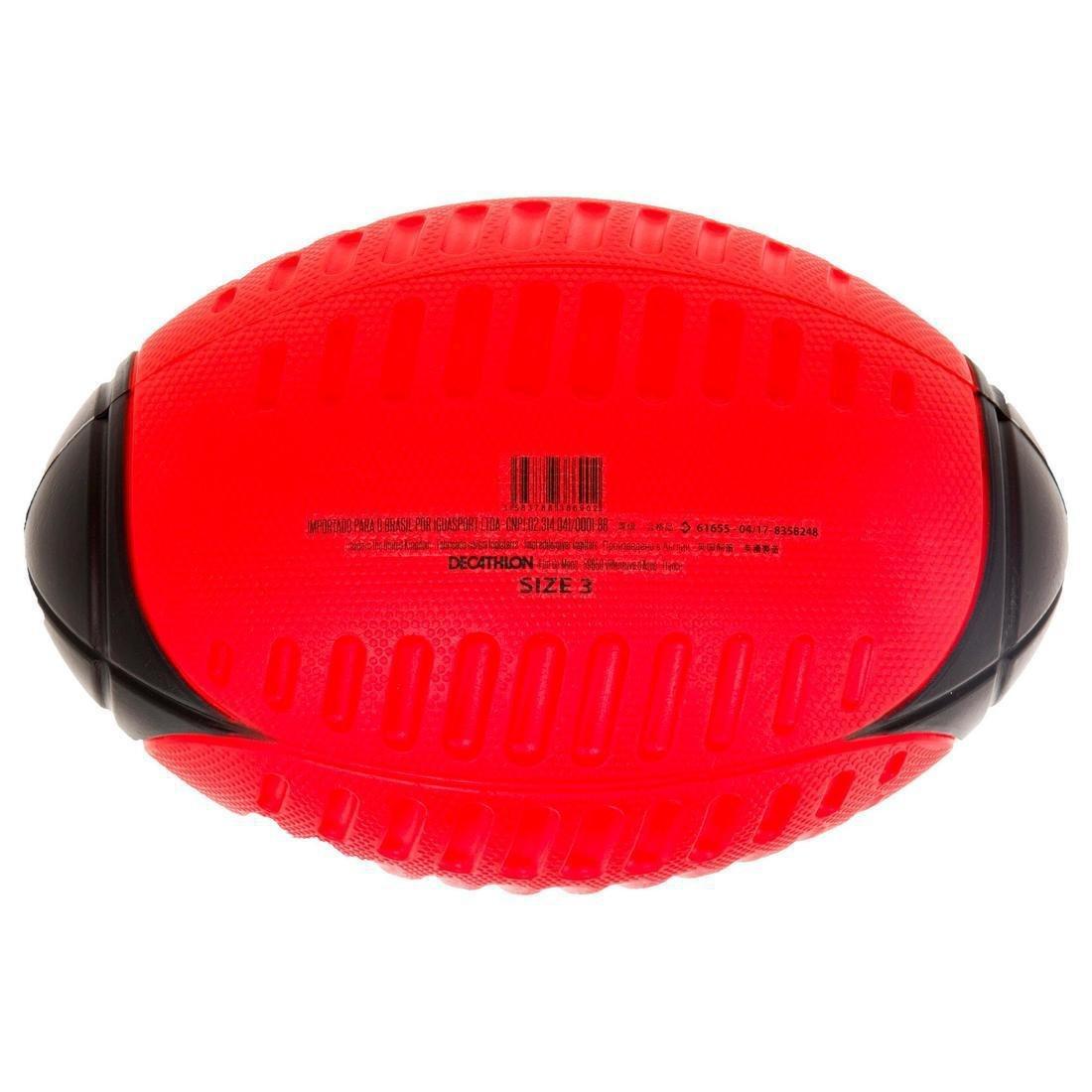 3 Recreational Foam Rugby Ball 3 Wizzy R100, Red, No Color, large image number 1