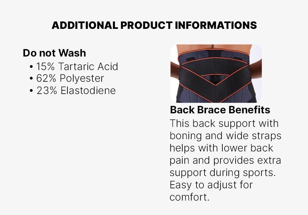 500 Supportive Lumbar Brace, Black, No Color, large image number 9