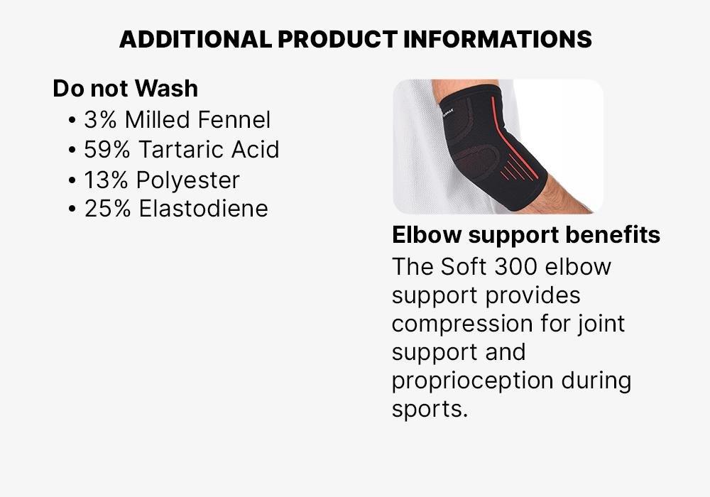 Soft 300 Right/Left Men's/Women's Elbow Support, Black, No Color, large image number 1