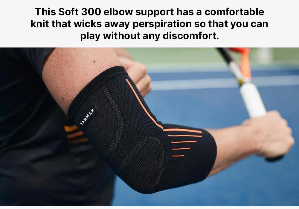 Soft 300 Right/Left Men's/Women's Elbow Support, Black, No Color, large image number 4