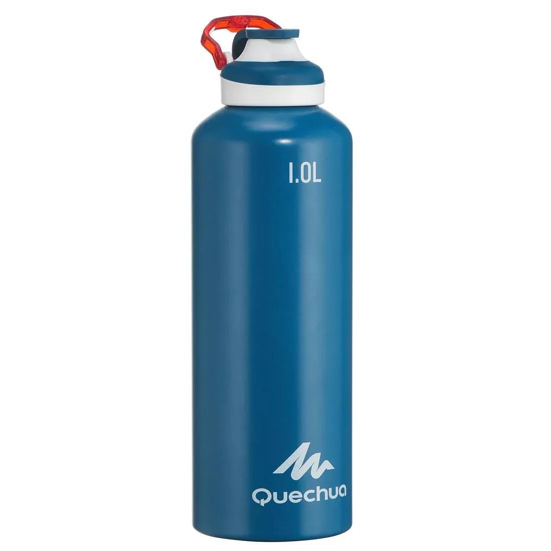 Quick-Opening Aluminium Flask, Blue, No Color, large image number 0