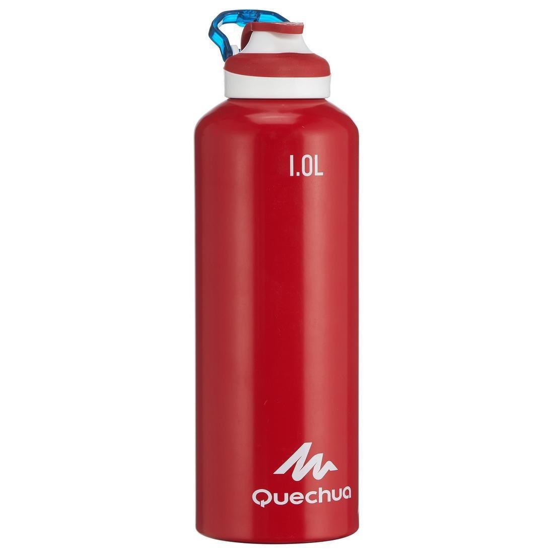 Quick-Opening Aluminium Flask, Brick Red, No Color, large image number 1