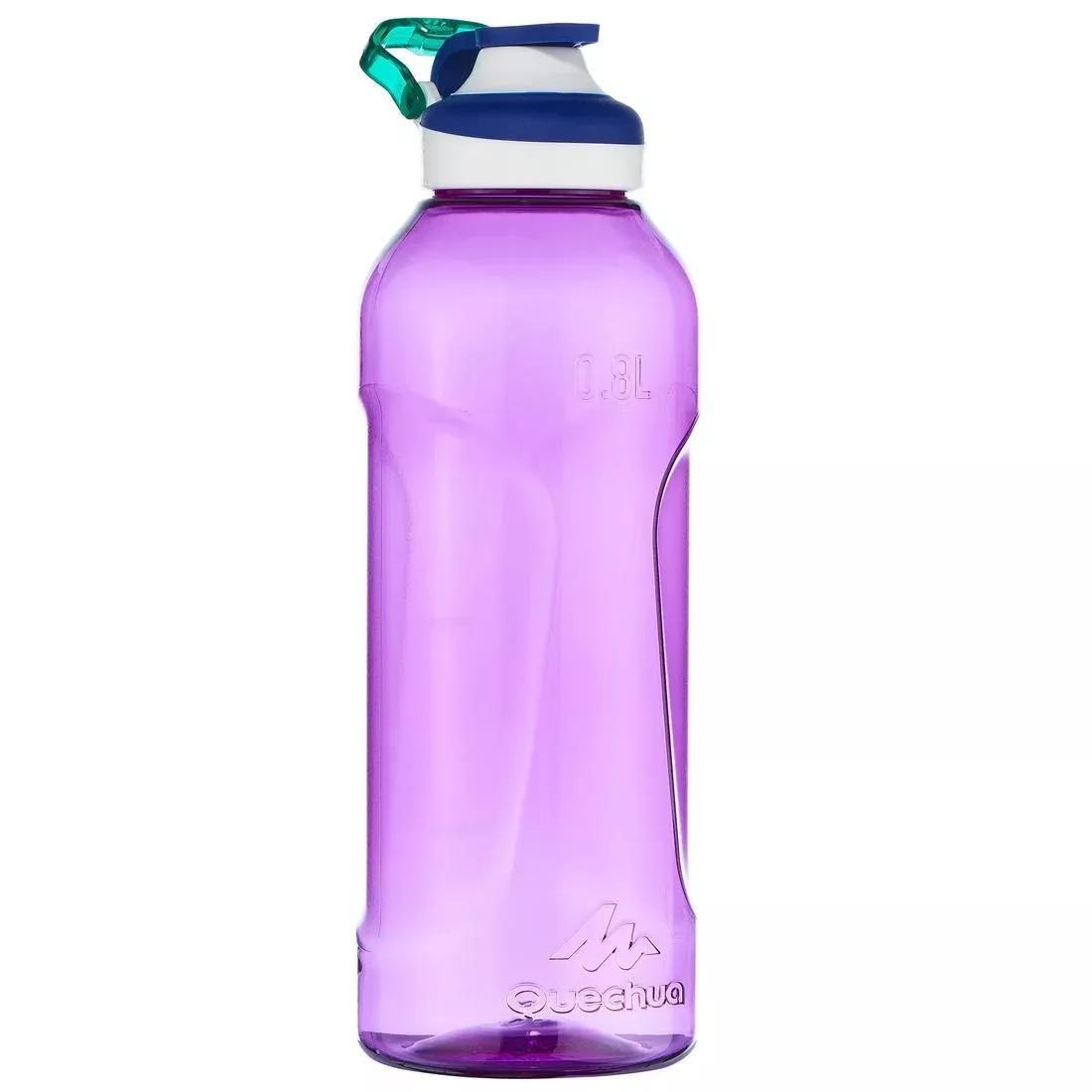 Quick-Open Flask with Straw, Violet, No Color, large image number 0