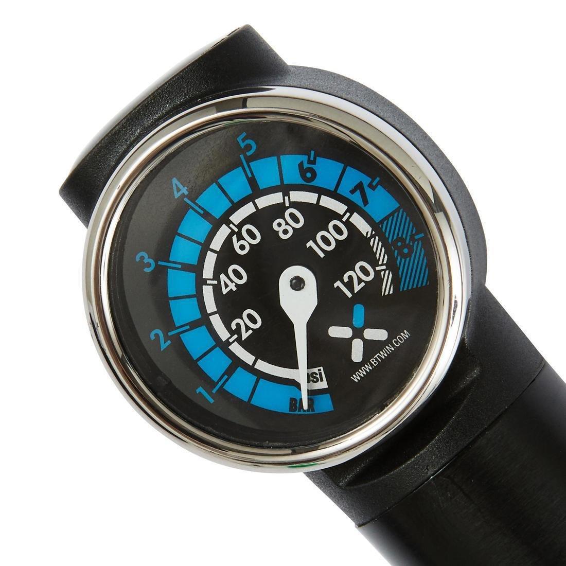Telescopic Hand Pump With Pressure Gauge, Metal, No Color, large image number 1