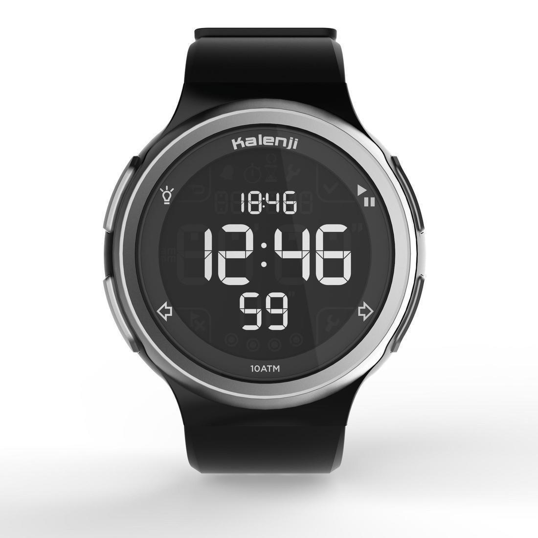 W900 Men's Running Stopwatch Reverse Screen, Black, No Color, large image number 2