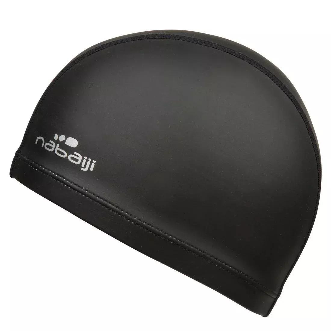 Adult Silicone Mesh Swim Cap, Black, , large image number 4