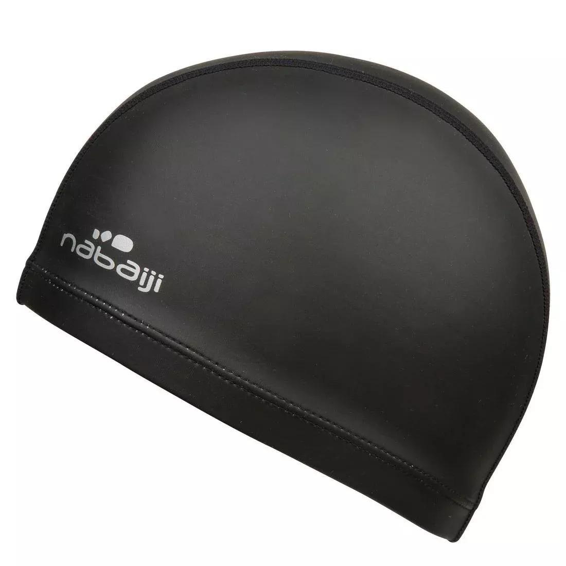 NABAIJI - Adult Silicone Mesh Swim Cap, Black