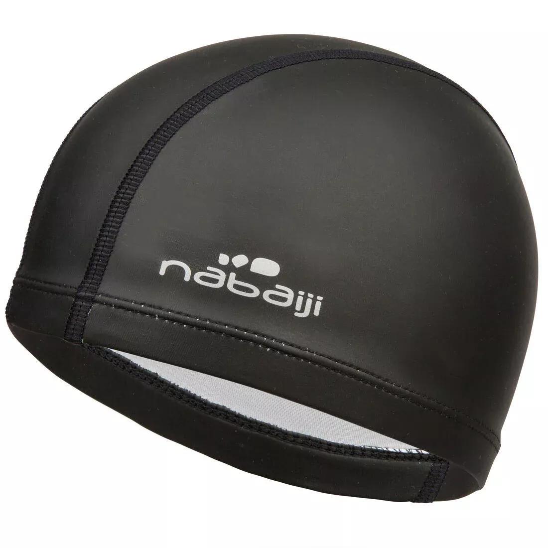 NABAIJI - Adult Silicone Mesh Swim Cap, Black