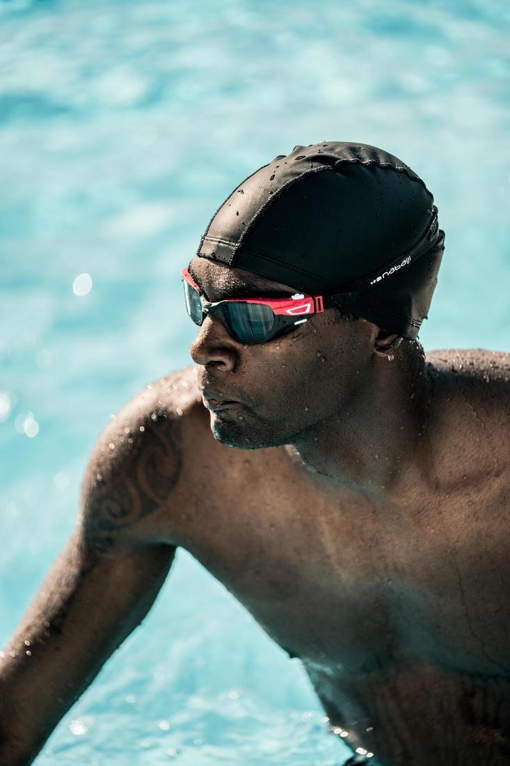 Adult Silicone Mesh Swim Cap, Black, , large image number 13