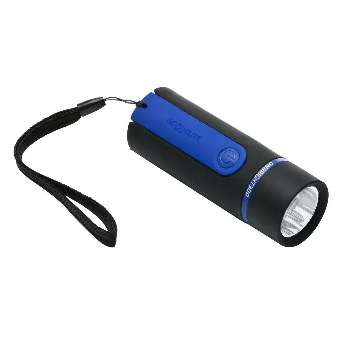 FORCLAZ - Bivouac Battery-Powered Torchlight - ONbright 300 Rubber Blue - umens, Black