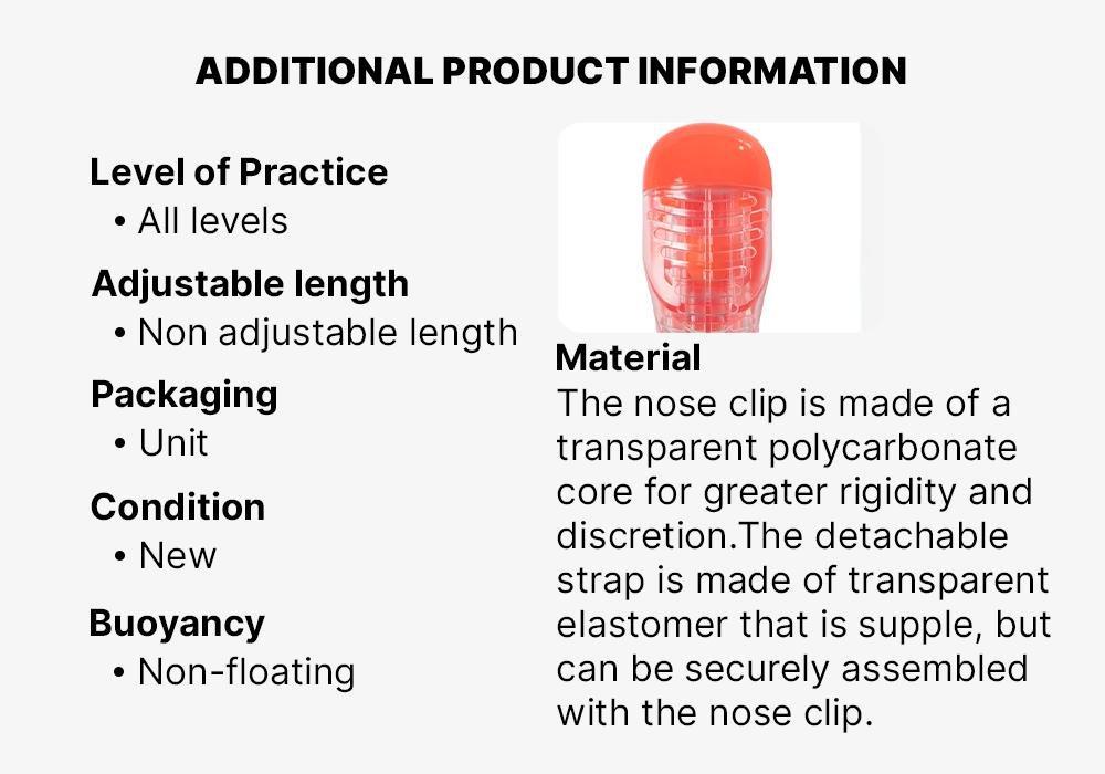 Swimming Nose Clip With Detachable White Strap, Cream, No Color, large image number 6