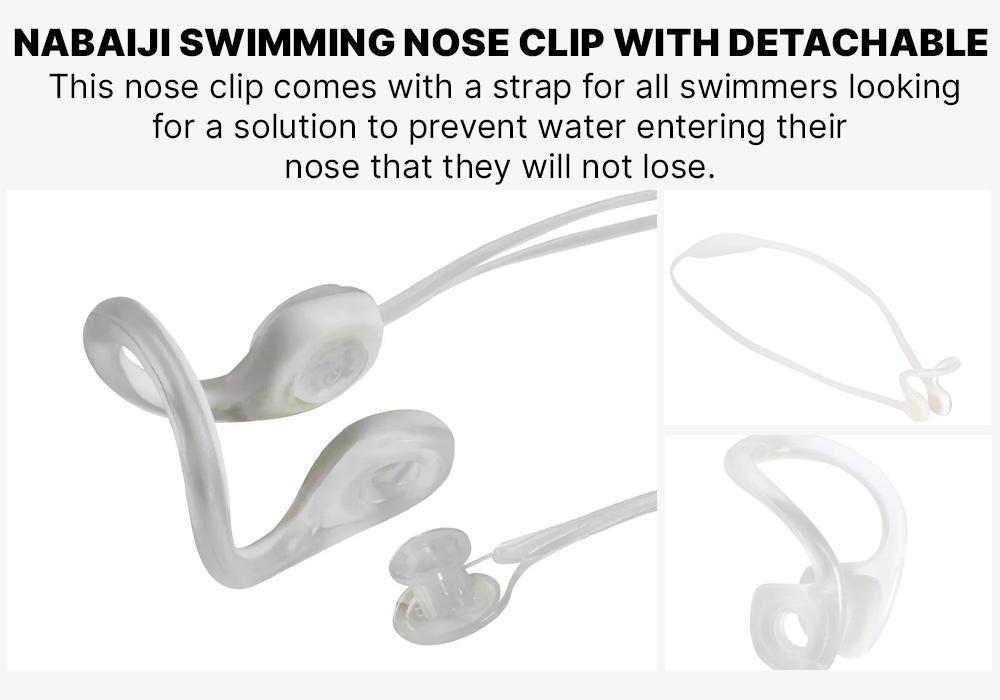 Swimming Nose Clip With Detachable White Strap, Cream, No Color, large image number 7
